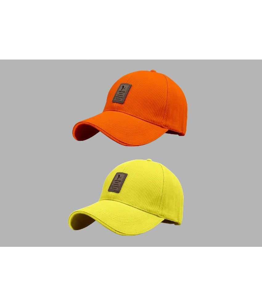     			Bolax Pack of 2 Cotton Men's Cap ( Orange )