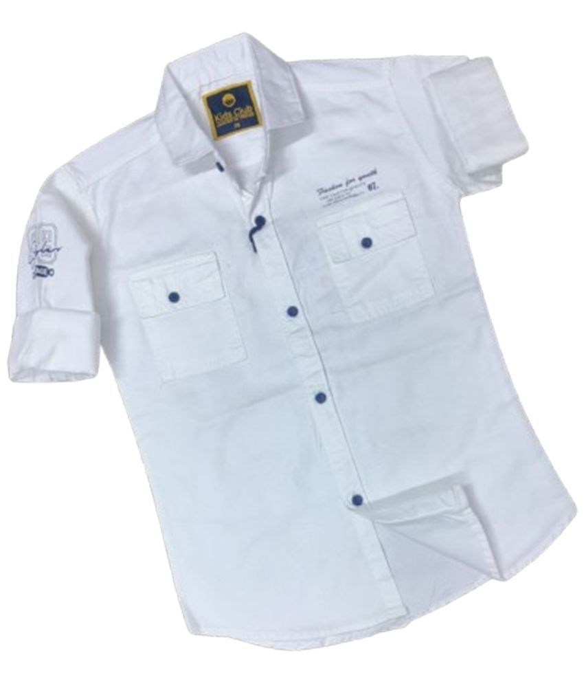     			KIDS CLUB Pack of 1 Boys 100% Cotton Full Sleeves Shirt ( White )