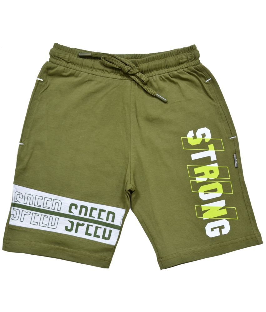     			Kariby Pack of 1 Cotton Shorts For Boys ( Green )