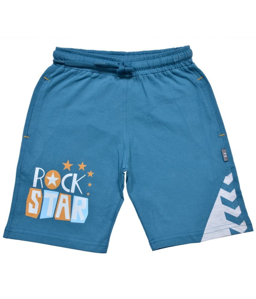     			Kariby Pack of 1 Cotton Shorts For Boys ( Blue )