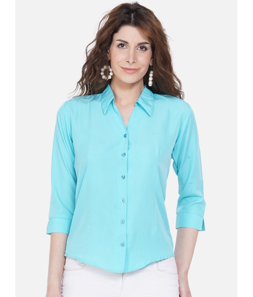     			akshatani Turquoise Poly Crepe Shirt - Pack of 1