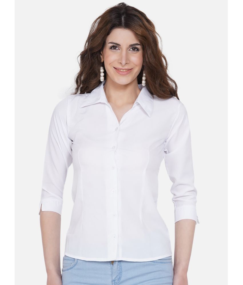     			akshatani White Poly Crepe Shirt - Pack of 1