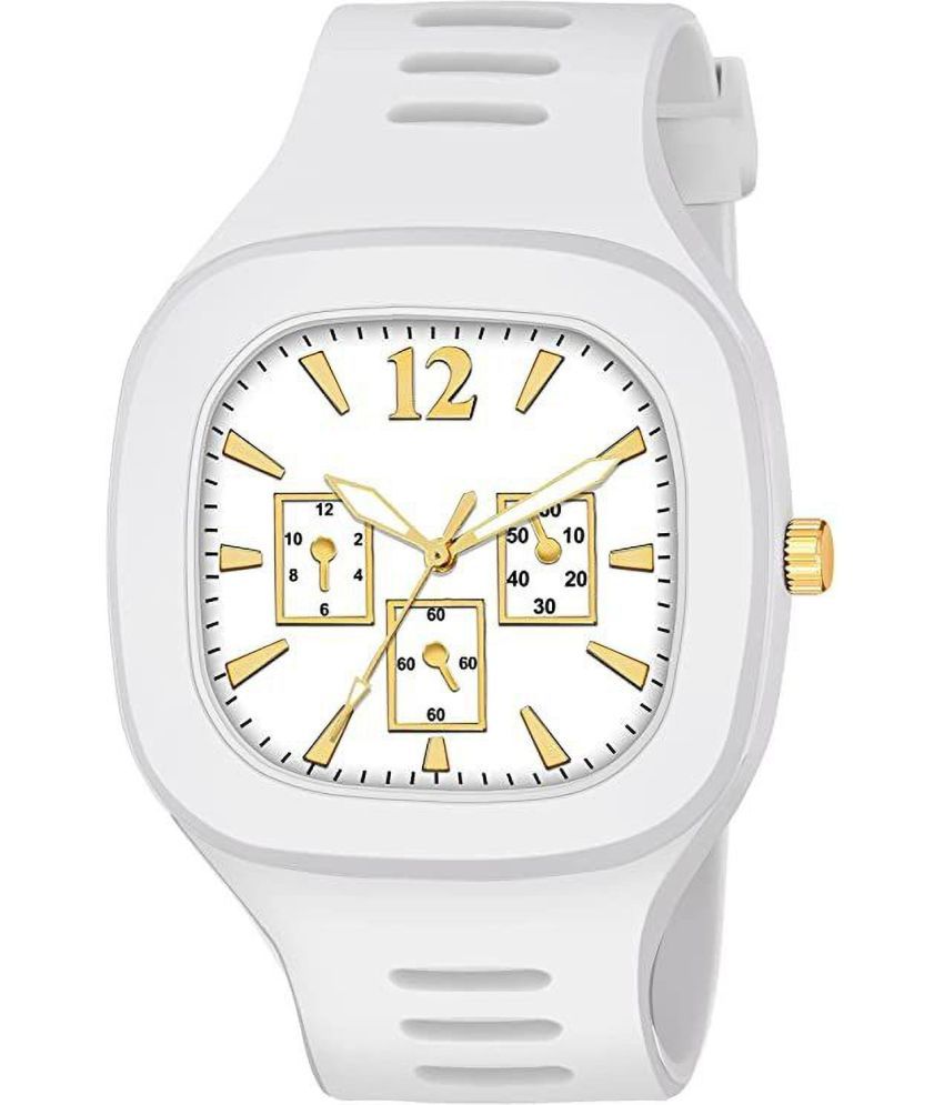     			chronorex White Silicon Analog Men's Watch