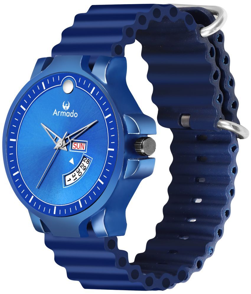     			Armado Blue Silicon Analog Men's Watch