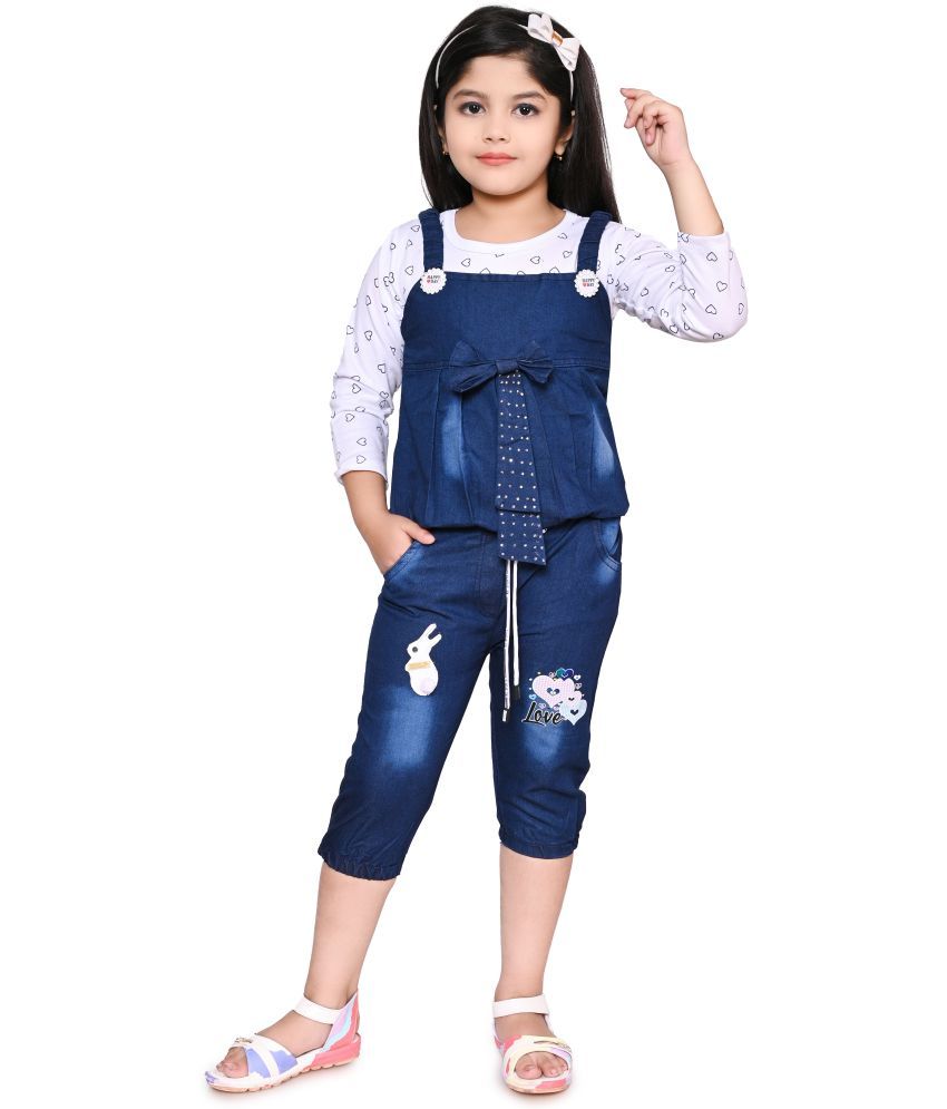     			DS DRESSES Pack of 1 Girls Denim T-shirt & Capris ( Blue )