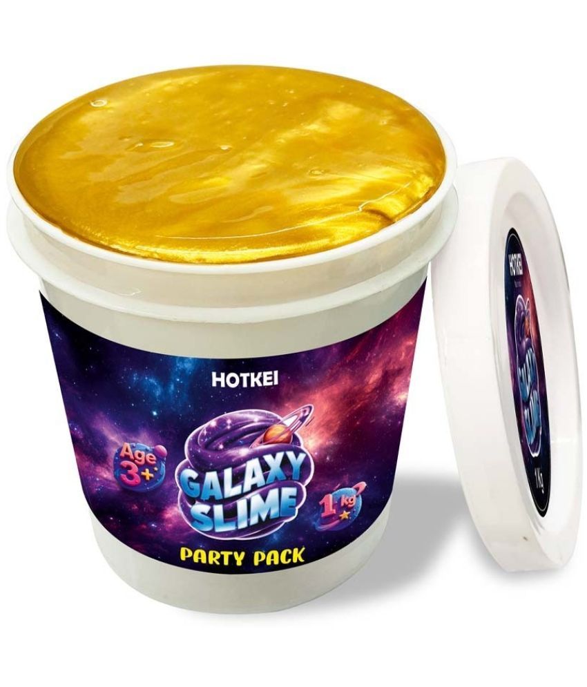     			HOTKEI (1 Kg) Gold Galaxy Slime for Kids DIY Fruit Scented Metallic Magic Toy Slimy Slime Gel Jelly Putty Art Toys Birthday Gift Box for Boys Girls 3 to 10 Years