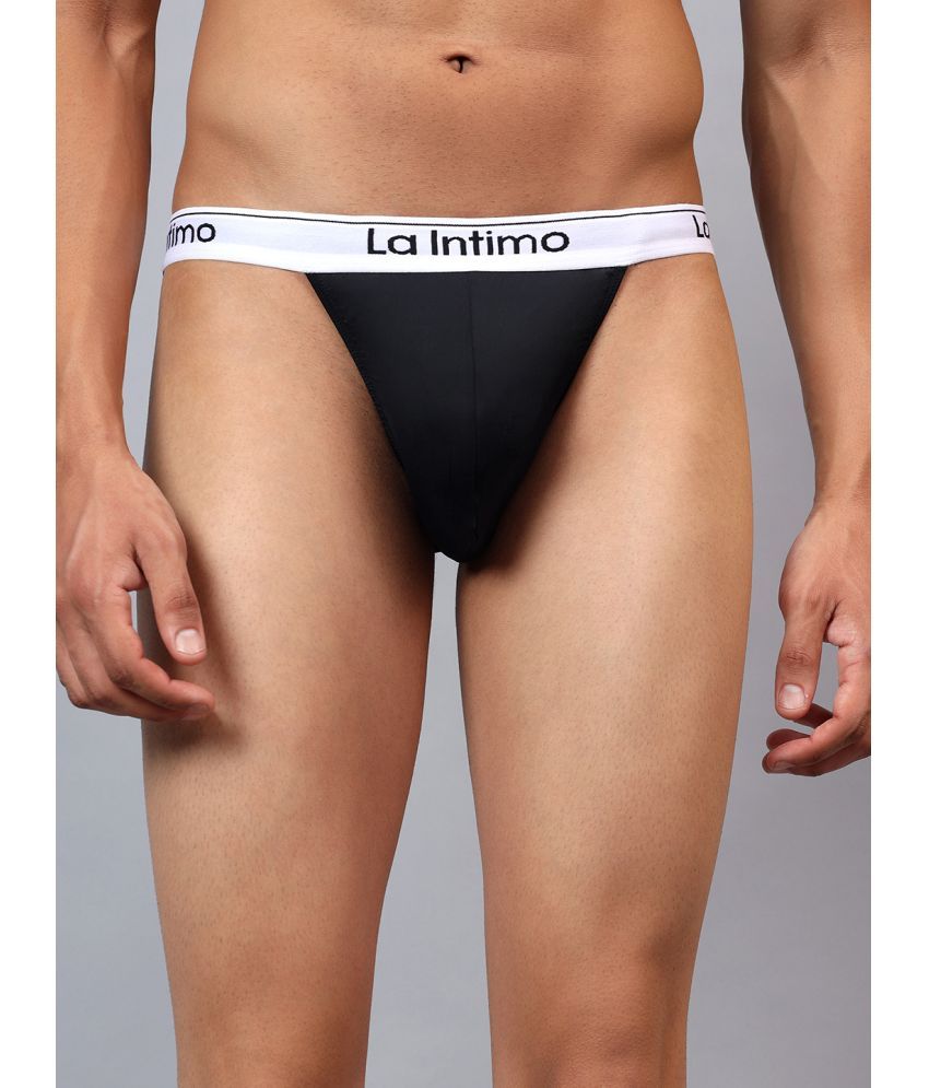     			La Intimo Pack of 1 Nylon Briefs For Men's ( Black )