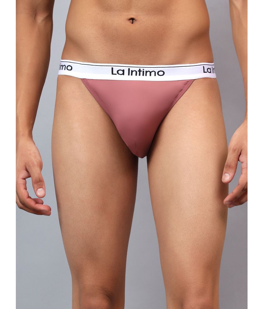     			La Intimo Pack of 1 Nylon Thongs For Men's ( Mauve )