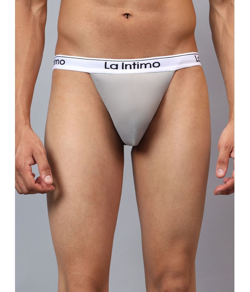     			La Intimo Pack of 1 Nylon Briefs For Men's ( Grey )