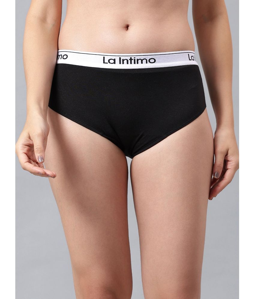     			La Intimo Pack of 1 Modal Hipster For Women ( Black )