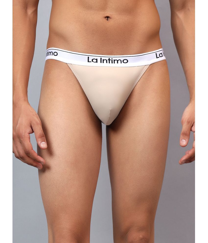     			La Intimo Pack of 1 Nylon Thongs For Men's ( Beige )