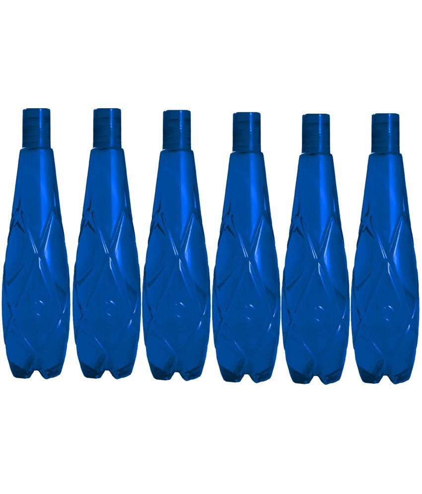     			Stysol Fridge Water Bottel Blue Plastic Fridge Water Bottle 1000 mL ( Set of 6 )