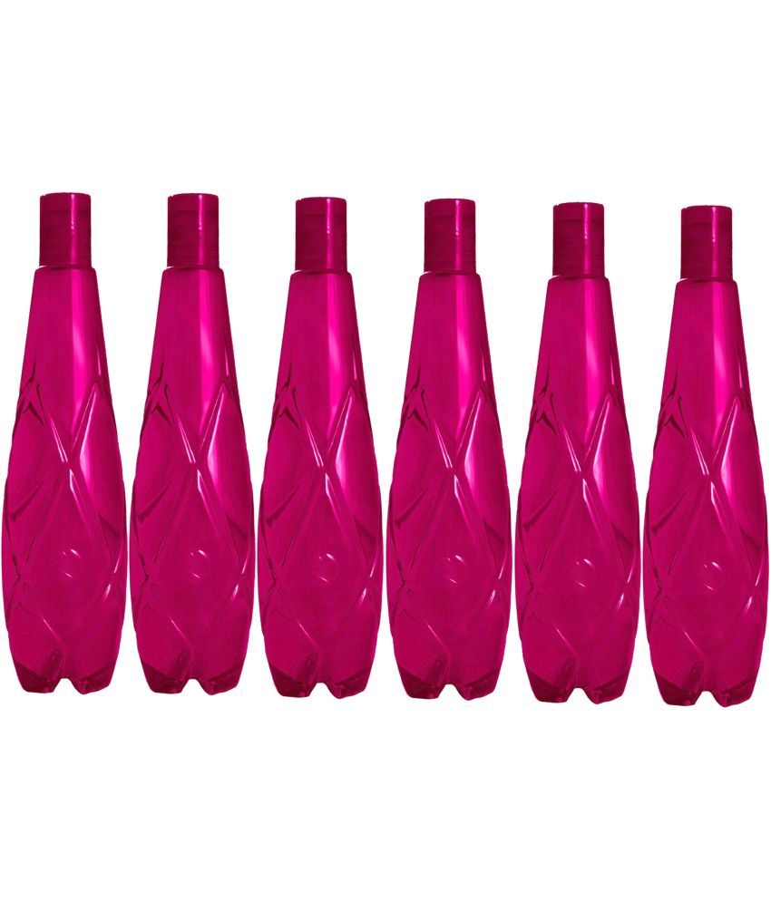     			Stysol Fridge Water Bottel Red Plastic Fridge Water Bottle 1000 mL ( Set of 6 )