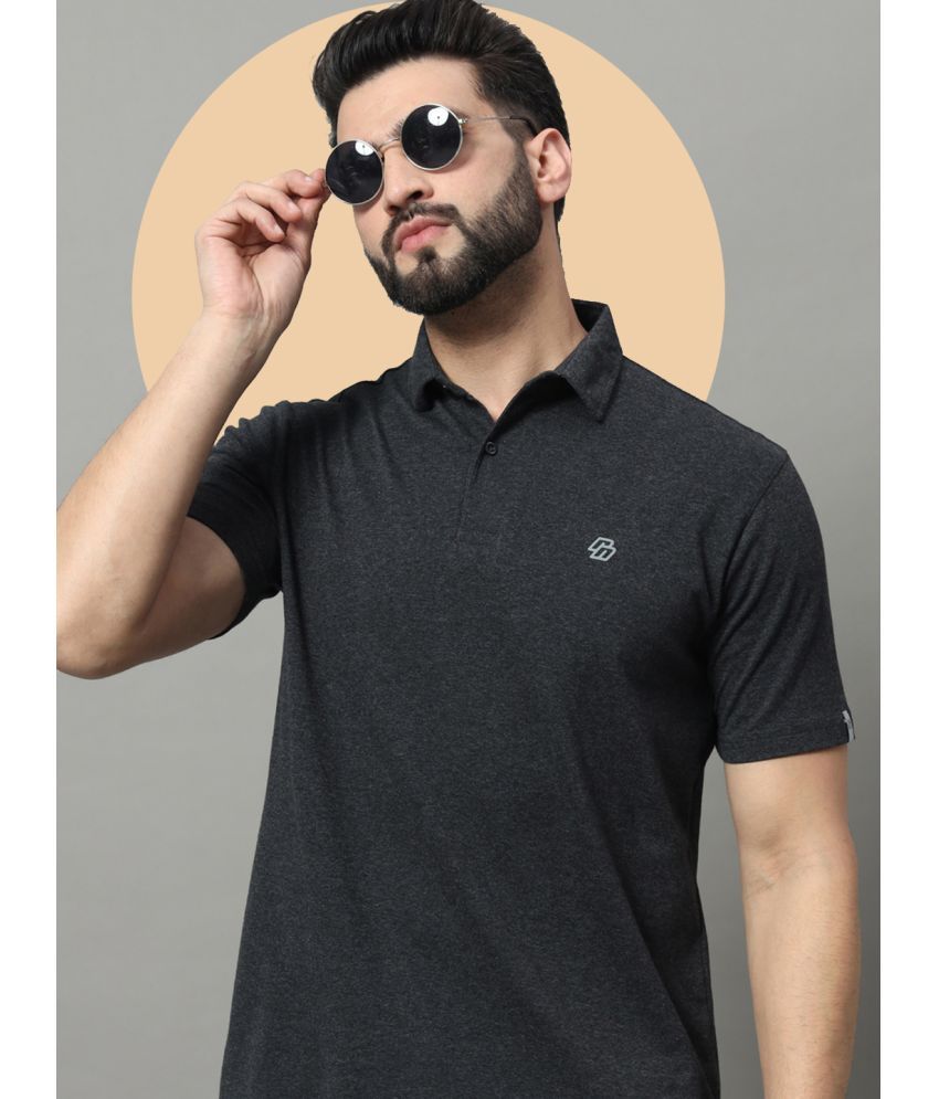     			renuovo Pack of 1 Cotton Blend Regular Fit Solid Half Sleeves Men's Polo T Shirt ( Black )