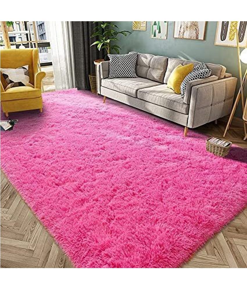     			ANABIA CARPET Pink Polyester Carpet Plain Other Sizes Ft