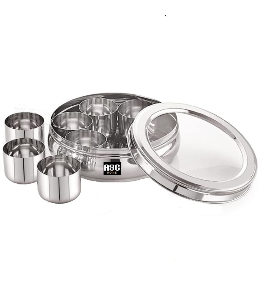     			ASG HOME Spice Container Steel Silver Spice Container ( Set of 1 )