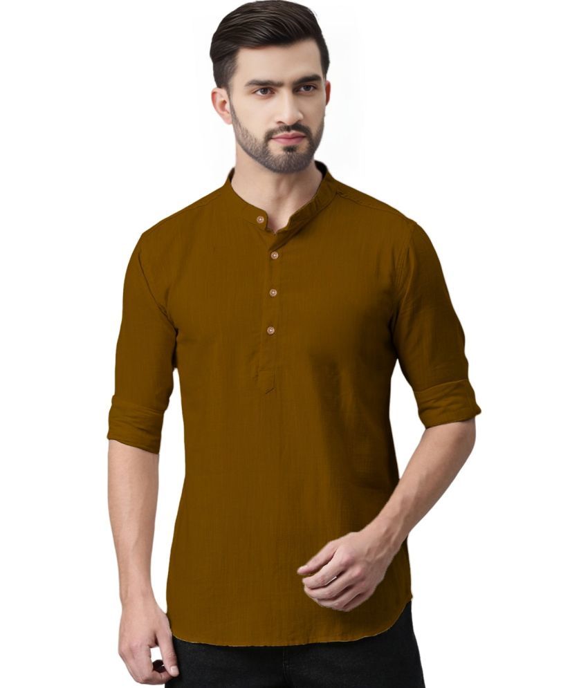     			Apektra Gold Cotton Blend Men's Shirt Style Kurta ( Pack of 1 )