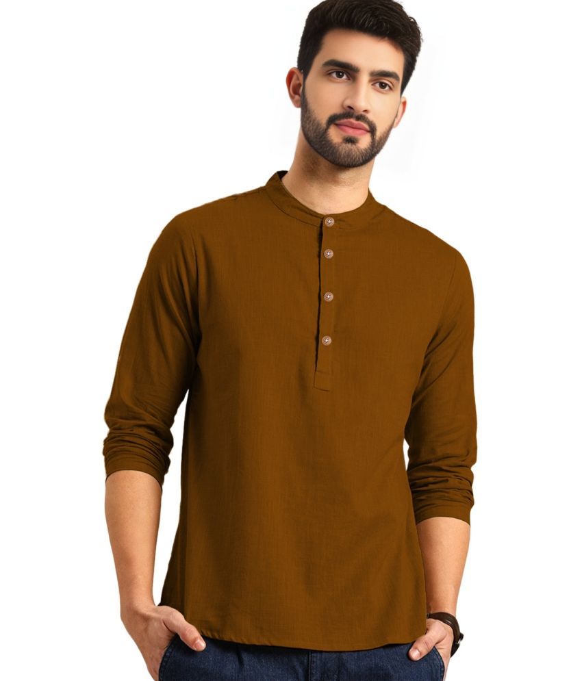     			Apektra Gold Cotton Blend Men's Shirt Style Kurta ( Pack of 1 )