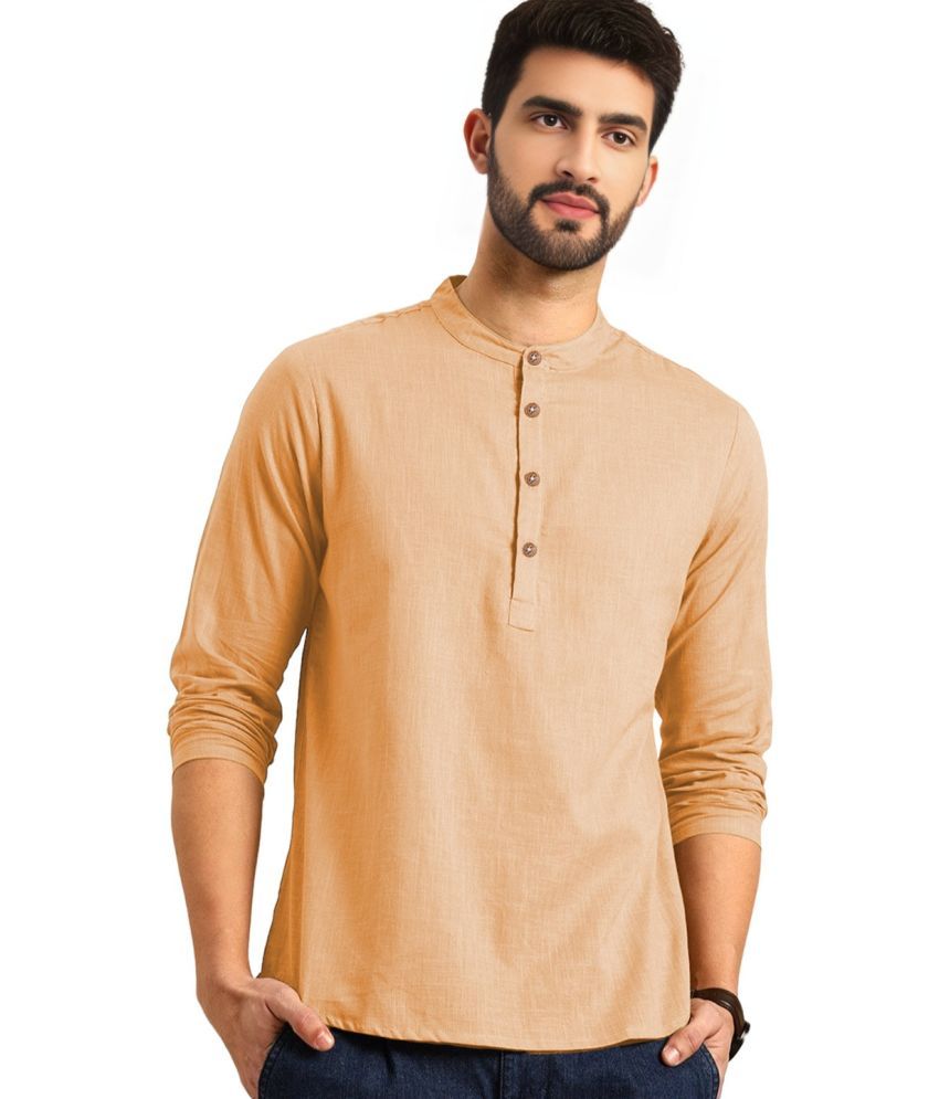     			Apektra Orange Cotton Blend Men's Shirt Style Kurta ( Pack of 1 )