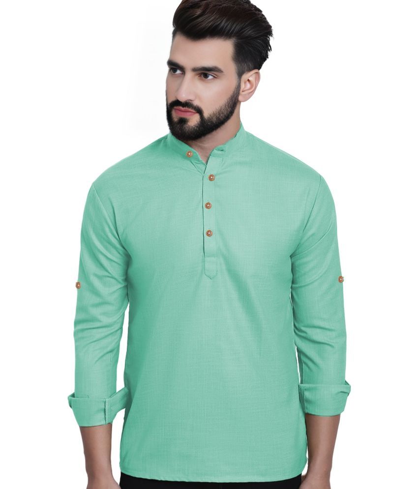     			Apektra Silver Cotton Blend Men's Shirt Style Kurta ( Pack of 1 )