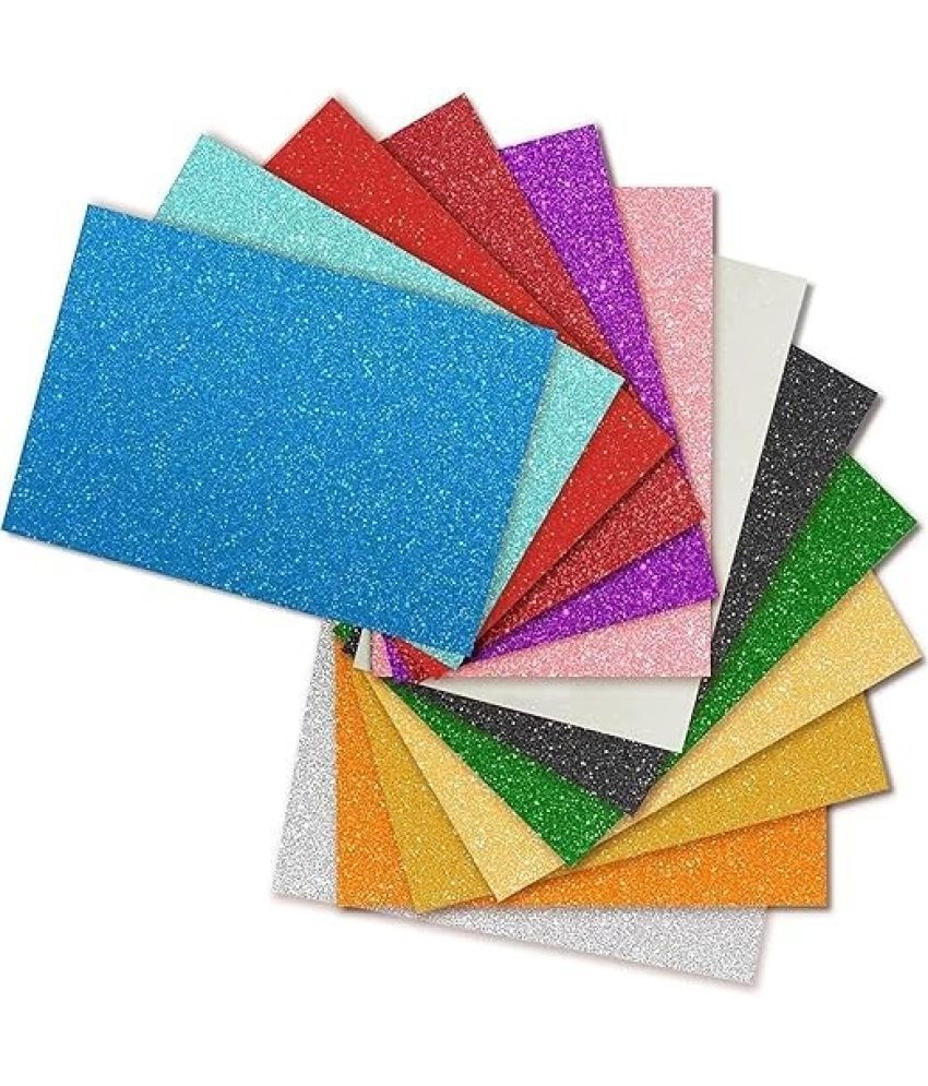     			Freedy A4-10 Sheet Glitter Sheets Non Adhesive (A4 Size) Art & Craft Glitter Sheet Paper(Colour Sheet) for Craft,Multicolor-y