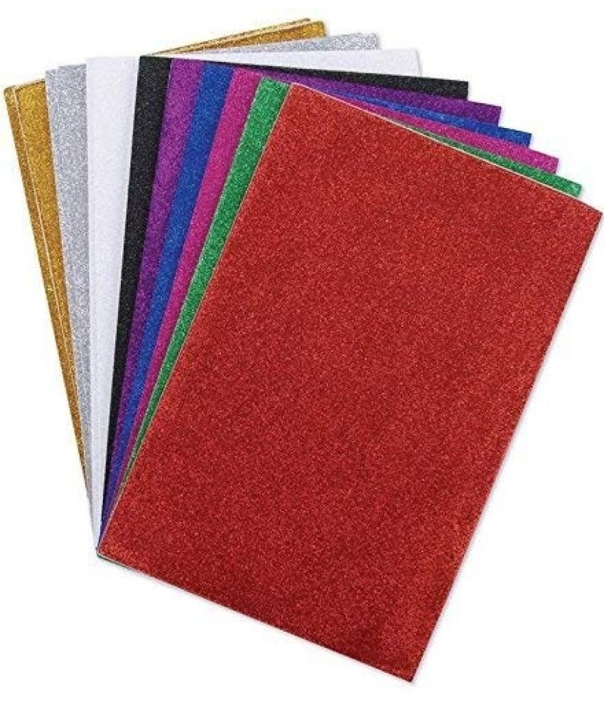     			Freedy A4-10 Sheet Glitter Sheets Non Adhesive (A4 Size) Art & Craft Glitter Sheet Paper(Colour Sheet) for Craft,Multicolor