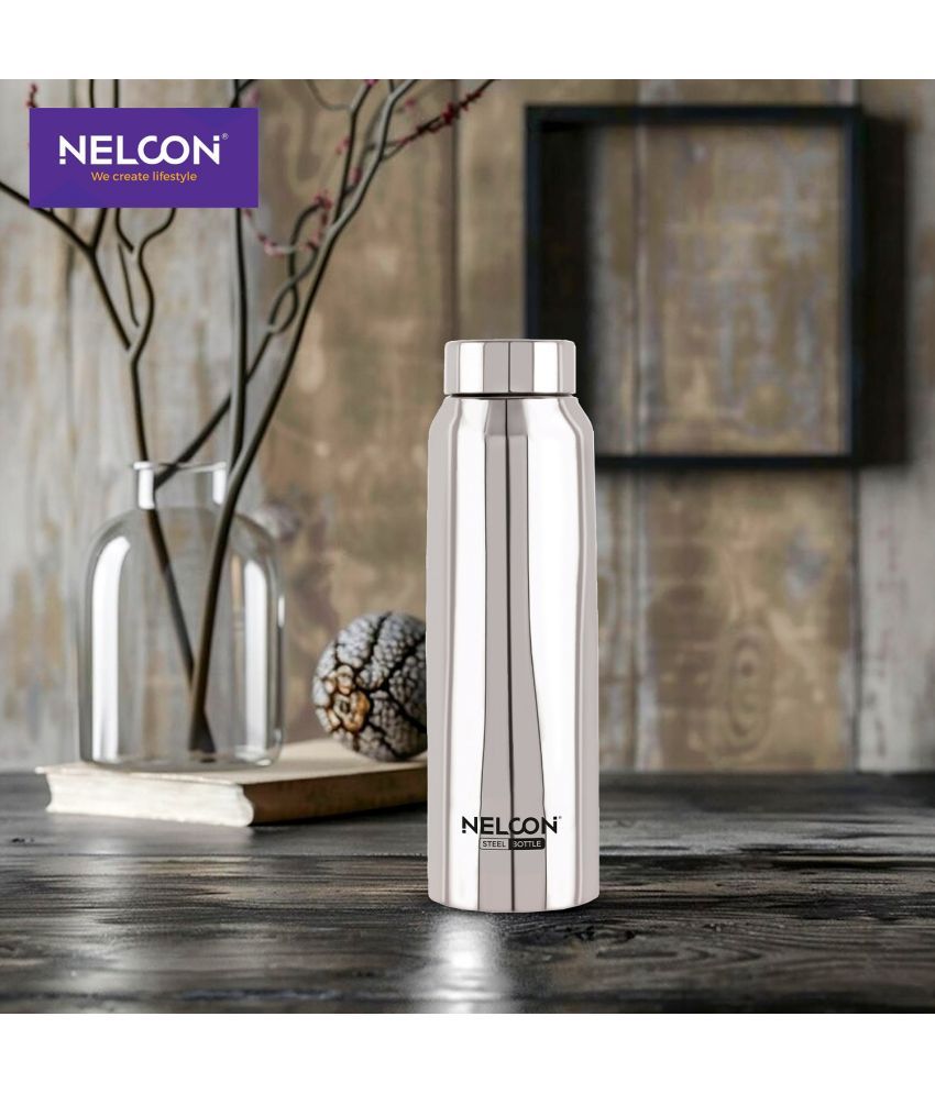     			Nelcon NA Silver Stainless Steel Fridge Water Bottle 1000 mL ( Set of 1 )