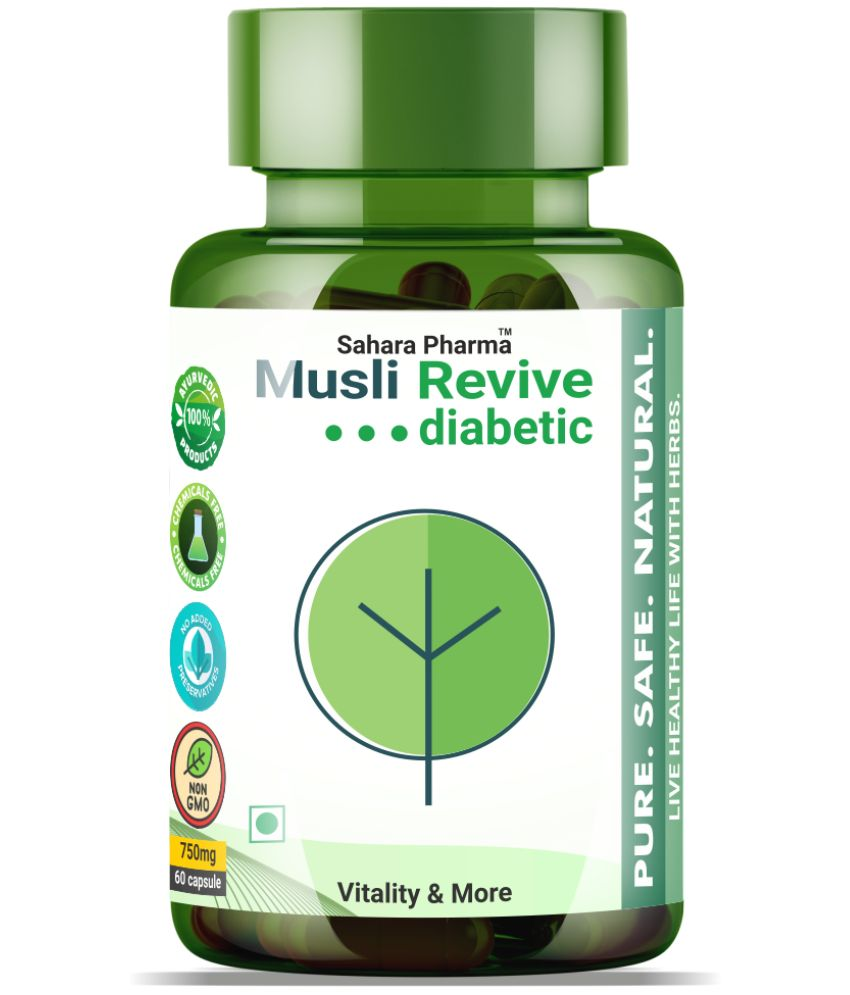     			Sahara Pharma Musli Revive Diabetic Capsule 60 no.s Pack Of 1