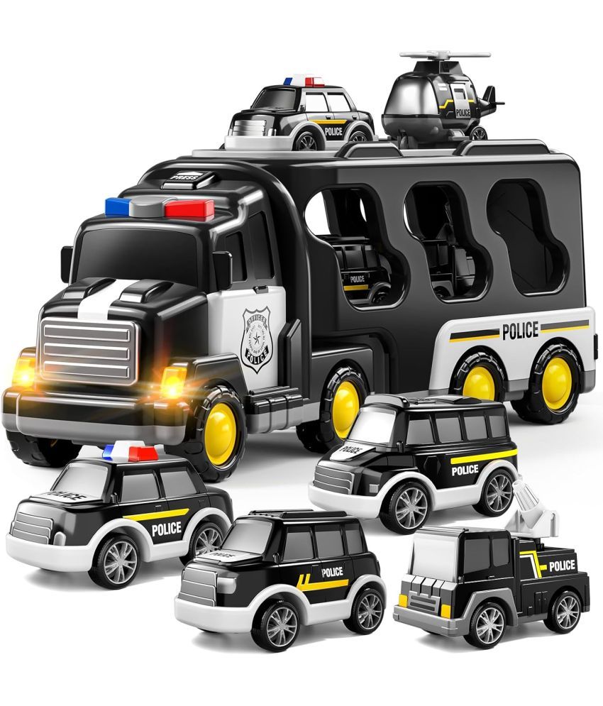     			Toybharat Police Carrier Truck Set | Battery Operated Light & Sound Effect Truck Kids Toy