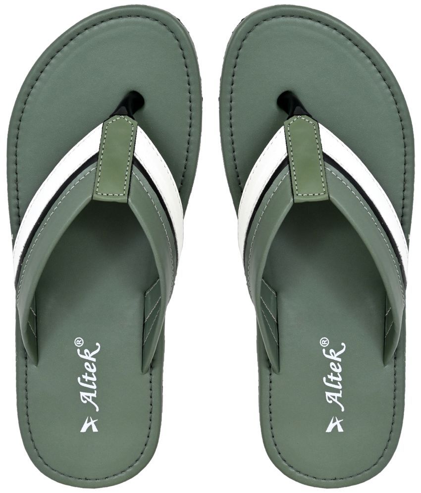     			Altek Green Men's Thong Flip Flop