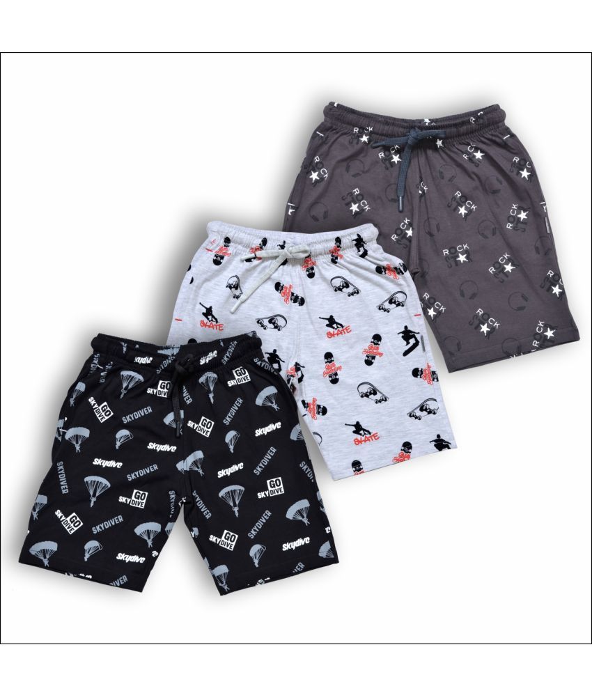     			Kariby Pack of 3 Cotton Shorts For Boys ( Multicolor 1 )