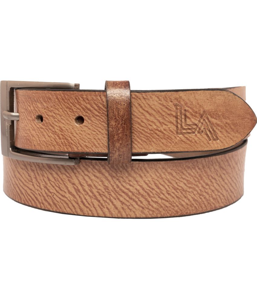     			LEVART - Beige 100% Leather Men's Casual Belt ( Pack of 1 )