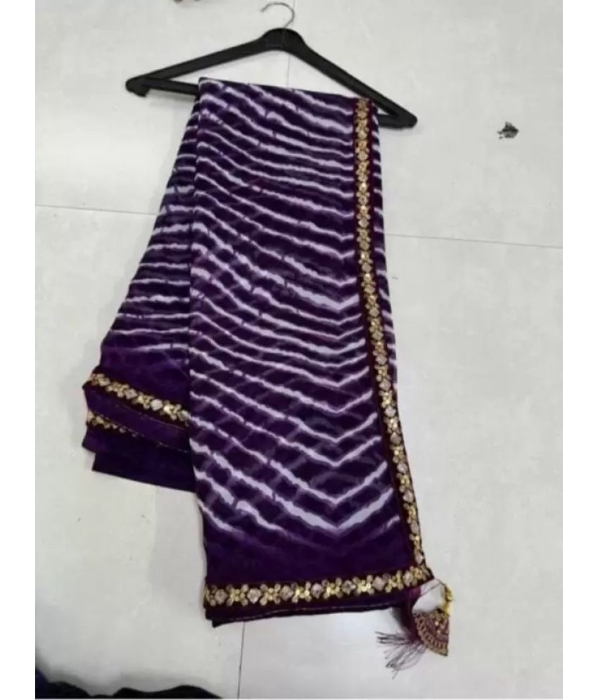     			Suntex Georgette Printed Saree With Blouse Piece ( Purple , Pack of 1 )