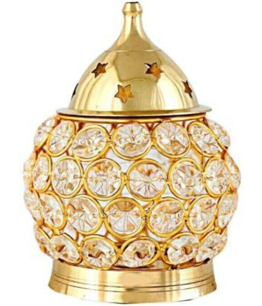     			T-KA108 Brass Akhand Diya | Diamond Crystal Deepak/Dia