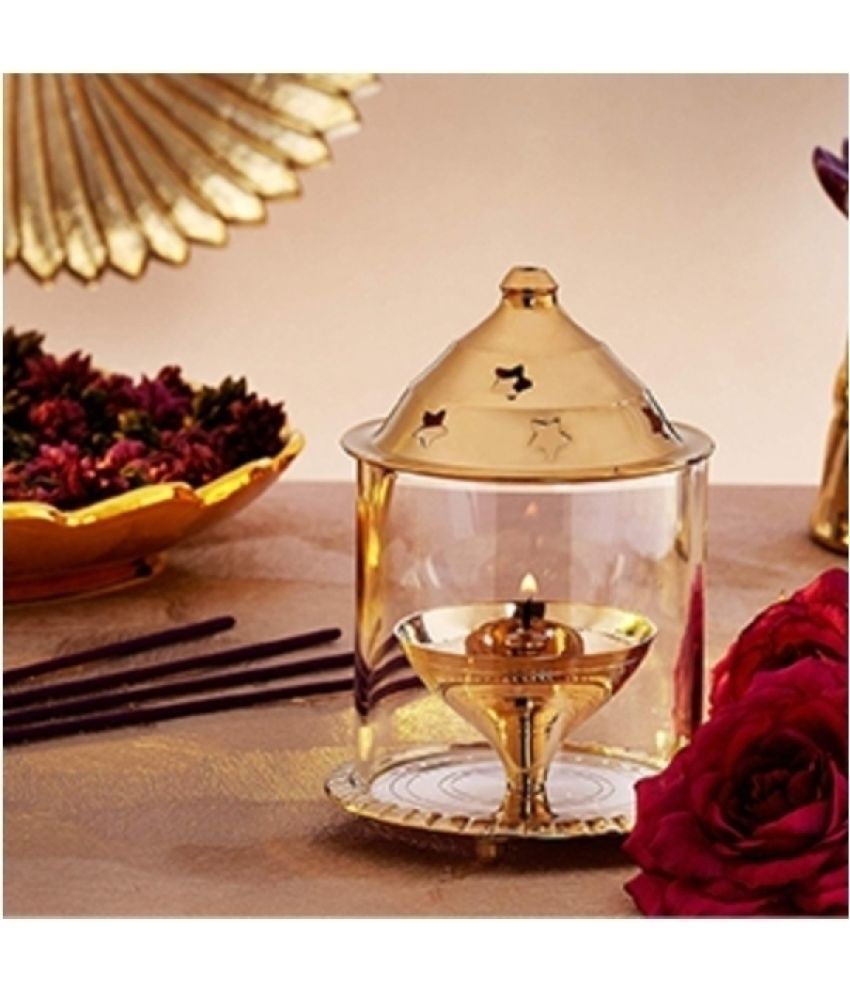     			T-KA108 Akhand Diya Brass & Borosilicate Glass ( 4.5 inches )