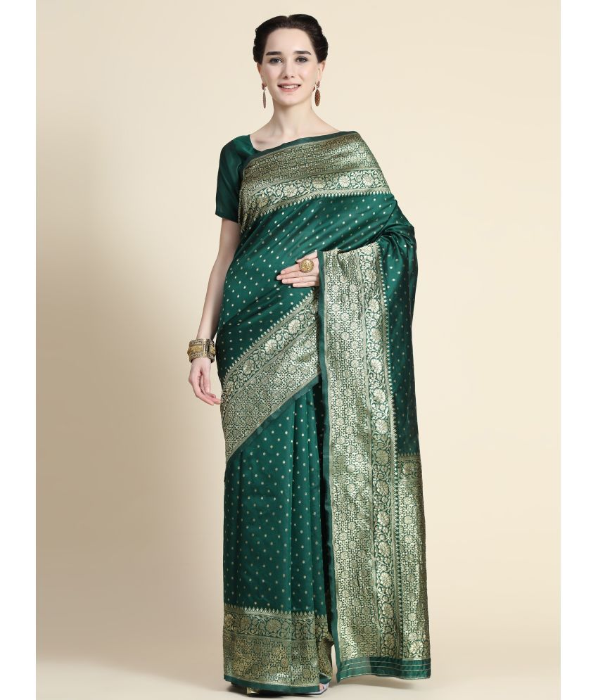     			Vastukala Art Silk Embroidered Saree With Blouse Piece ( Green , Pack of 1 )