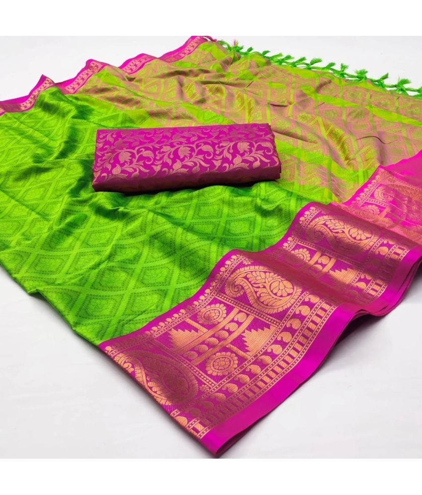     			Vastukala Art Silk Embroidered Saree With Blouse Piece ( Light Green , Pack of 1 )