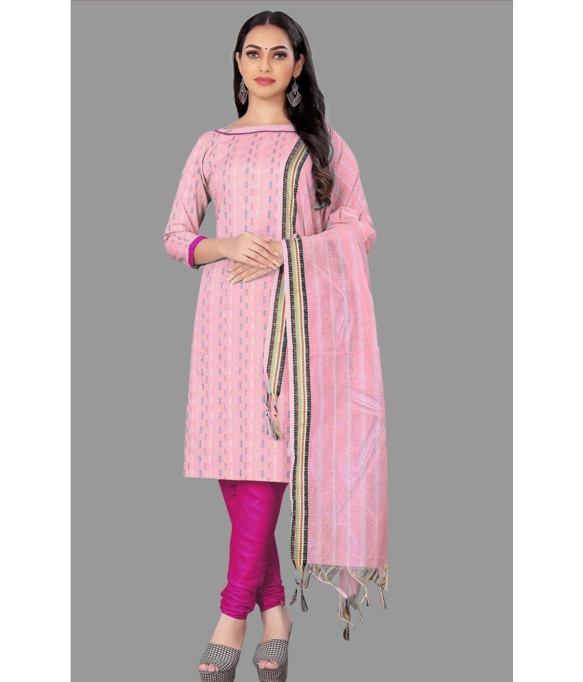     			KV Fashion Unstitched Cotton Printed Dress Material - Pink ( Pack of 1 )