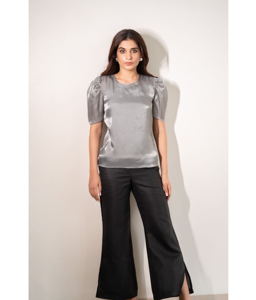     			Mantra Fashion Grey Silk Women's Regular Top ( Pack of 1 )