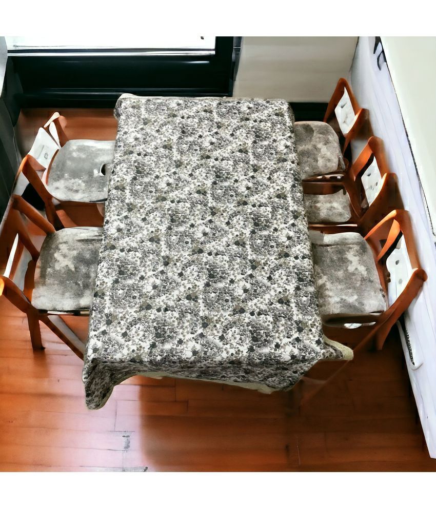     			mopak decor Printed Polyester 2 Seater Square Table Cover ( 152 x 102 ) cm Pack of 1 Gray