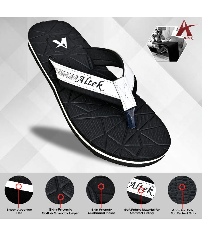     			Altek Black Men's Thong Flip Flop