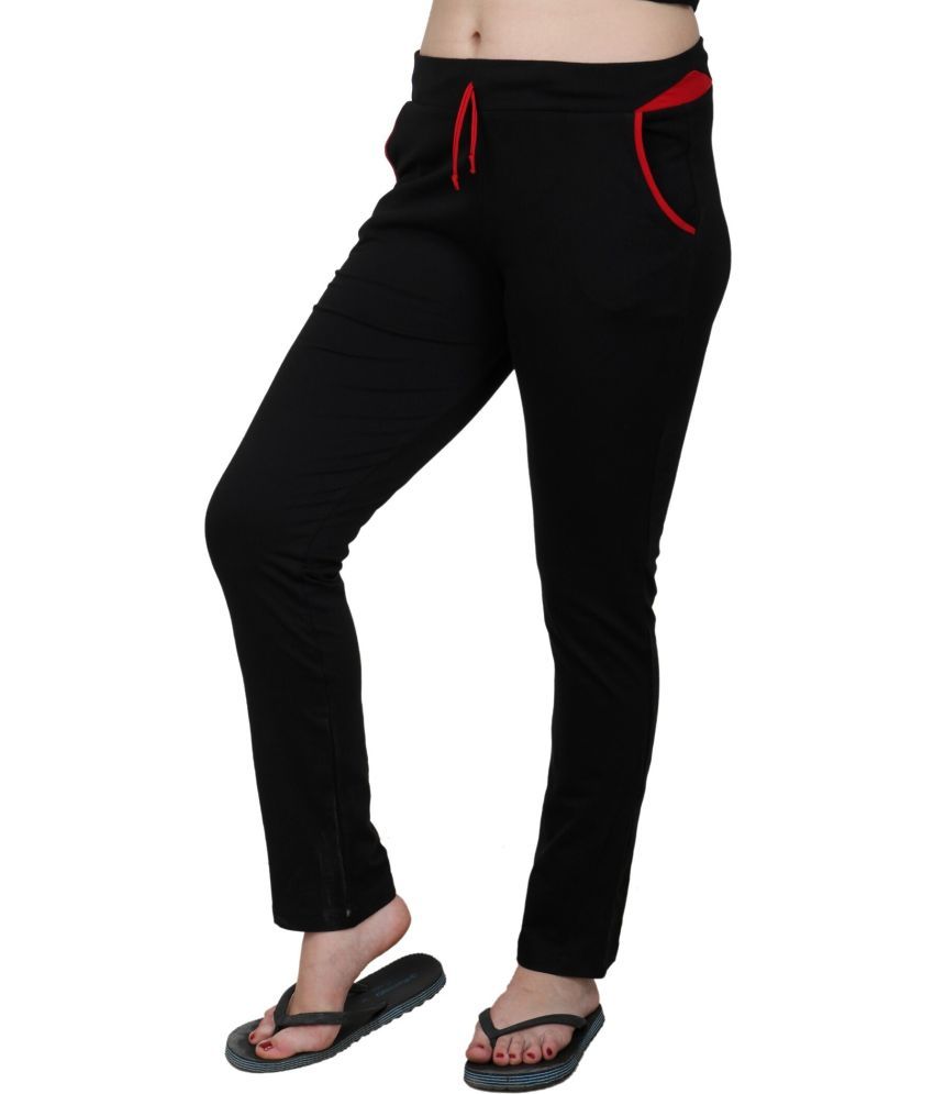     			Auraori Black Cotton Blend Women's Gym Trackpants ( Pack of 1 )