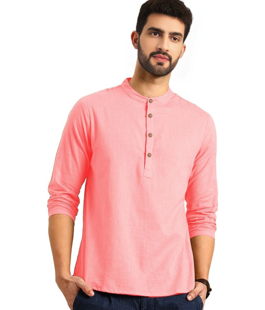     			BHUVIKOO Silver Cotton Blend Men's Shirt Style Kurta ( Pack of 1 )