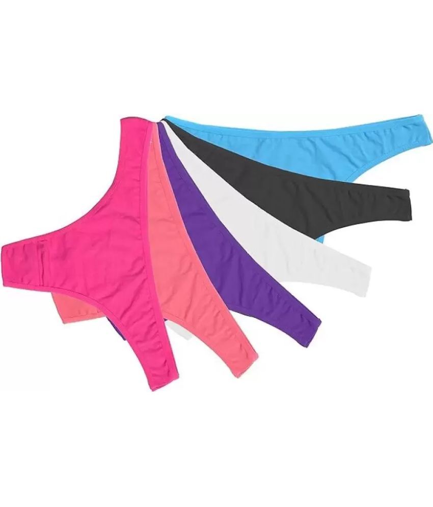     			Bebron Pack of 6 Cotton Lycra Thongs For Women ( Multicolor4 )