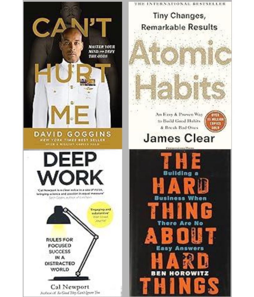     			Can't Hurt Me + Atomic Habits + Deep Work +  The Hard Thing about Hard Thing