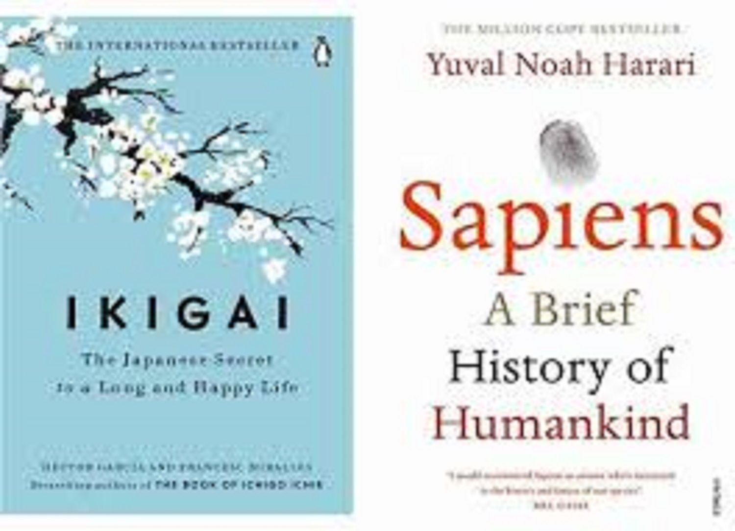     			Combo Of 2 Books Sapiens: A Brief History of Humankind & Ikigai: Japanese secret to long and happy life Paperback English Best