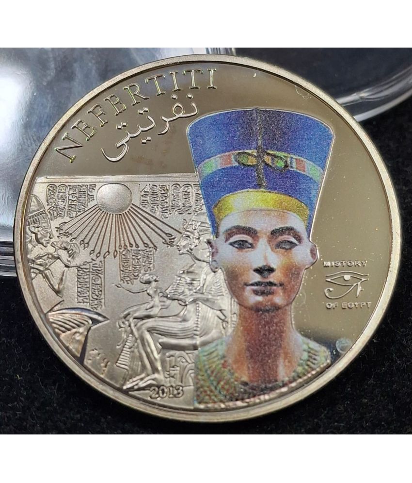     			Cook Islands 5 Dollars 2013 - Elizabeth II Nefertiti Rare Beautiful Coin with Capsule