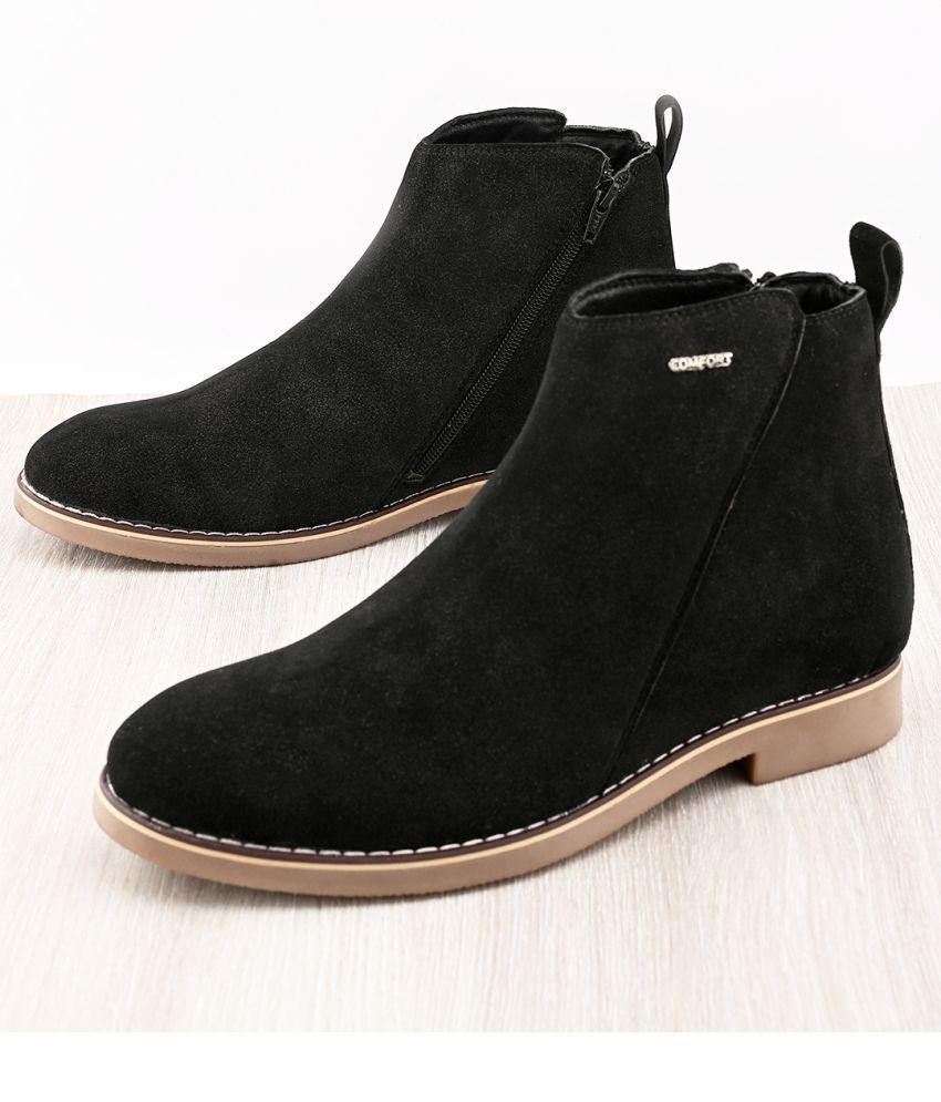     			Fentacia Black Men's Chelsea Boots