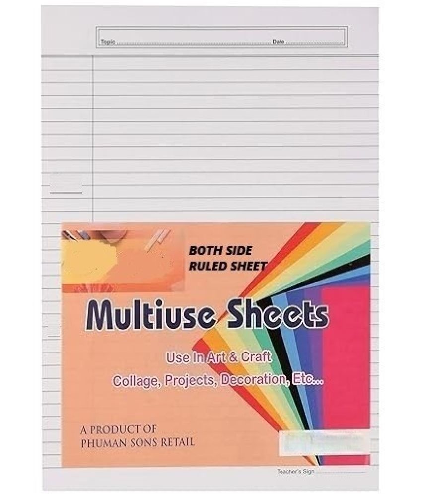     			Freedy 90 GSM 40 A4 Size Both Side Ruled Sheet for Project/Assignment/Practical/Homework (Packof 40 Sheets)