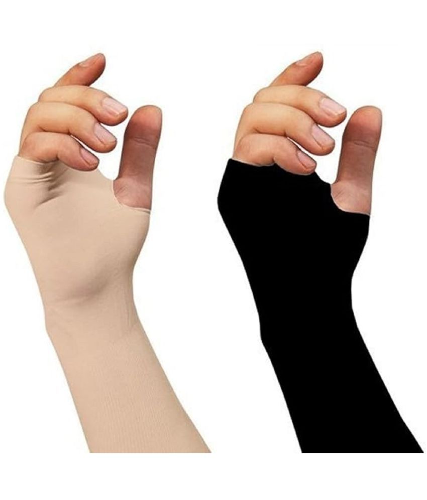     			Gjshop Multicolor Solid Riding Sleeves ( Set of 2 )